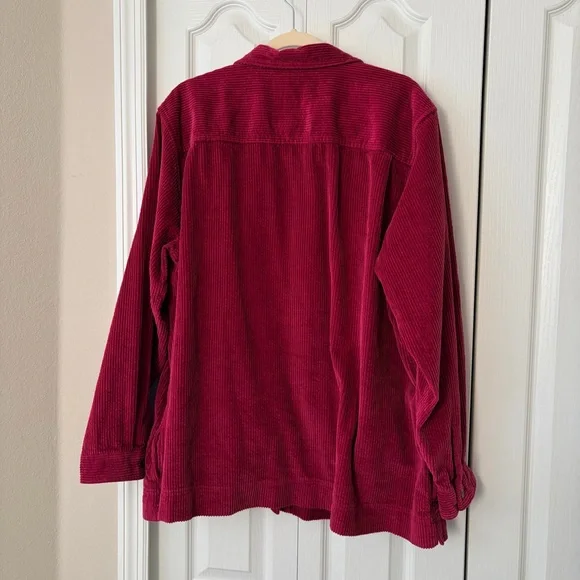 L.L. Bean Cranberry Red Corduroy Jacket 3X Plus size - Picture 4 of 7